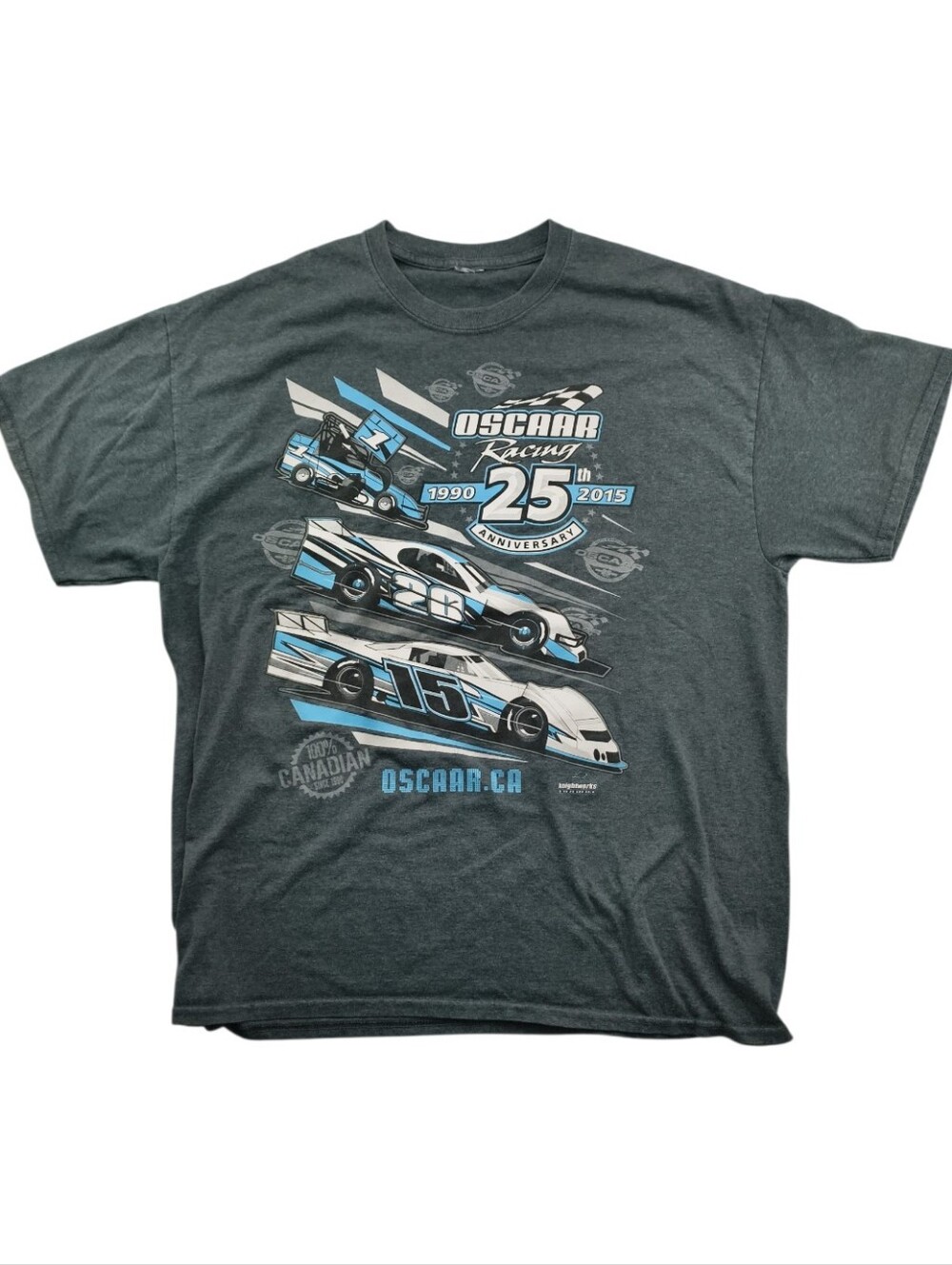 Vintage OSCAAR Racing Graphic Tee Gray Men 25th Anniversary